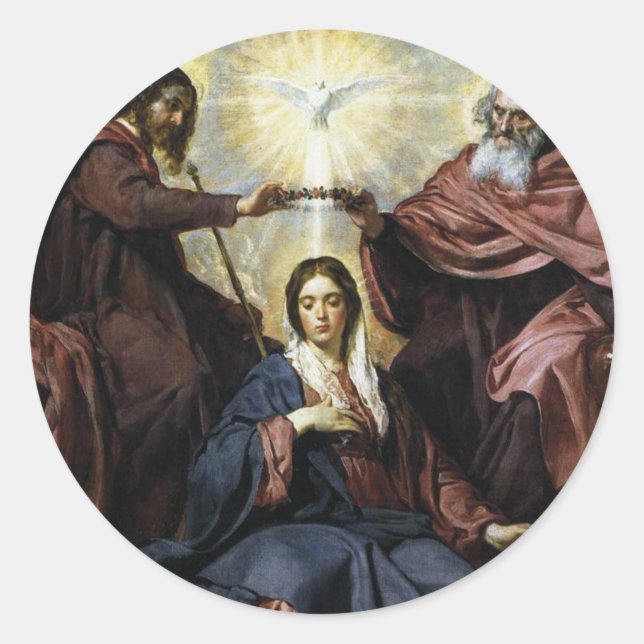 HAIL HOLY QUEEN CLASSIC ROUND STICKER (Front)