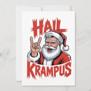 Hail Krampus Devil Horn Krampus Rock Invitation