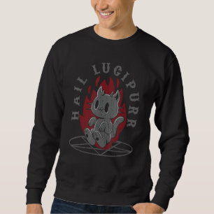 Hail Lucipurr Death Metal Cat Satan Sweatshirt