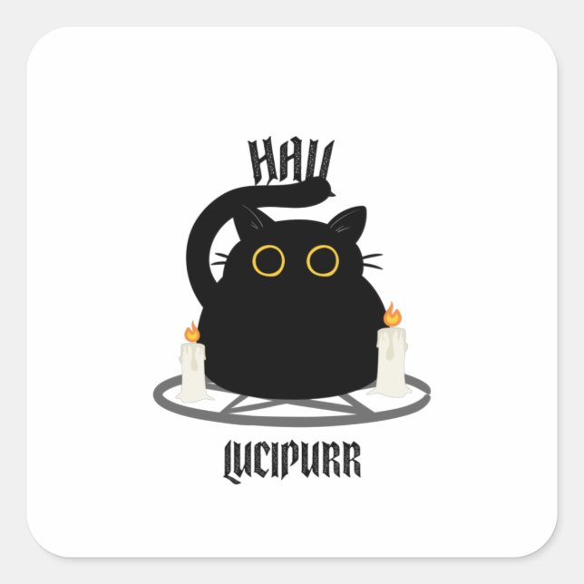 Hail Lucipurr Square Sticker (Front)