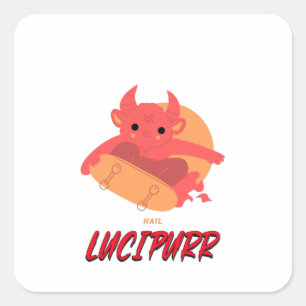 Hail Lucipurr Square Sticker