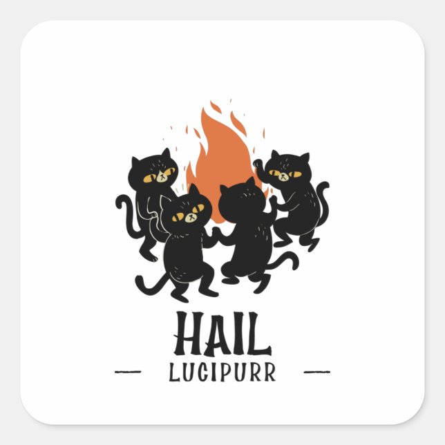 Hail Lucipurr Square Sticker (Front)