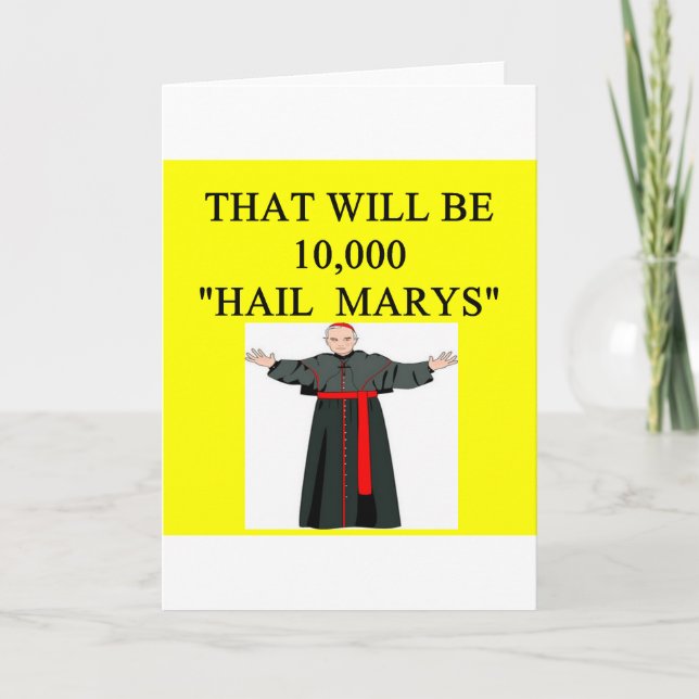 hail mary catholi onfession joke card (Front)