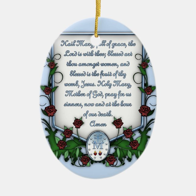 Hail Mary Ceramic Tree Decoration (Front)