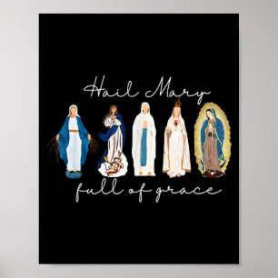 Hail Mary Full Of Grace, Blessed Virgin Mary, Bibl Poster