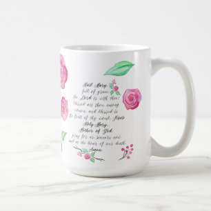 Hail Mary & Morning Offering Watercolor Coffee Mug