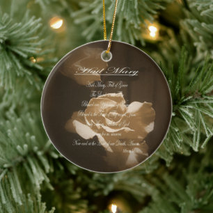 Hail Mary Prayer Ceramic Tree Decoration