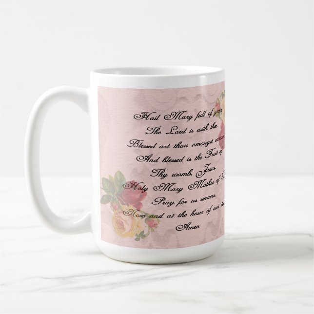 Hail Mary Prayer Coffee Mug (Left)