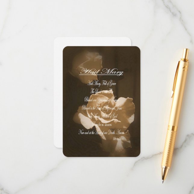 Hail Mary Prayer Enclosure Card (Front/Back In Situ)