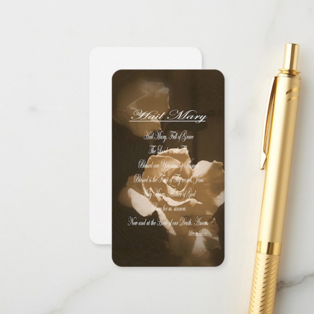 Hail Mary Prayer Enclosure Card (Front/Back In Situ)