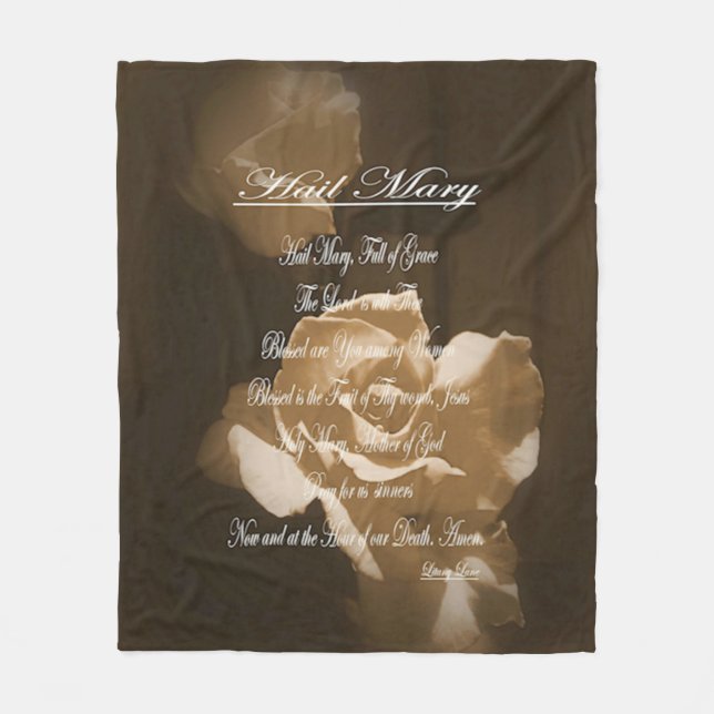 Hail Mary Prayer  Fleece Blanket (Front)