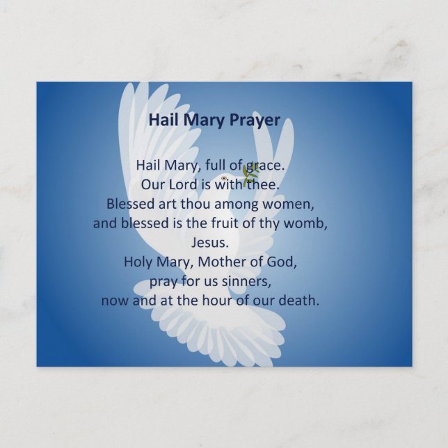 Hail Mary Prayer Postcard (Front)