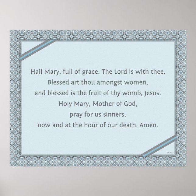 Hail Mary Prayer Poster (Front)