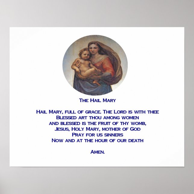 Hail Mary prayer Poster (Front)