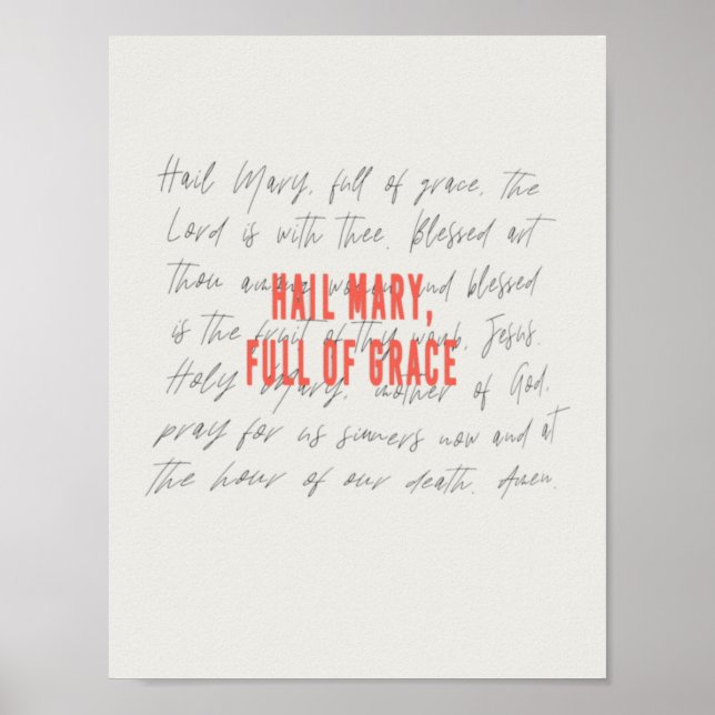 Hail Mary Prayer Poster (Front)