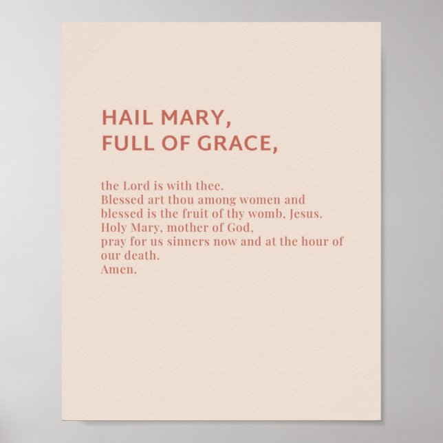 Hail Mary Prayer Poster (Front)