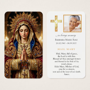 Hail Mary Religious Funeral Prayer Card