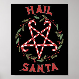 Hail Santa Christmas Krampus Clothing Poster