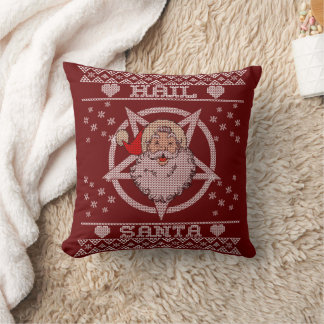 Hail Santa Claus Ugly Christmas Cushion