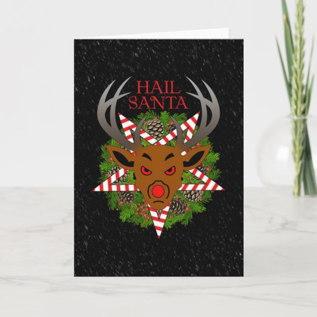 Hail Santa Holiday Card (Front)