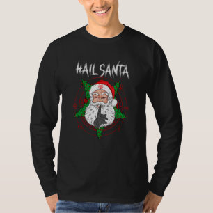 Hail Santa I Pentagram Death Metal Satan Costume T-Shirt