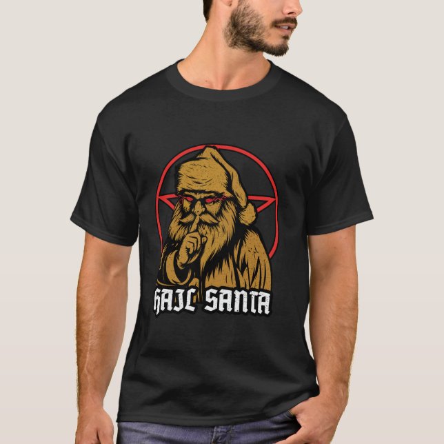 Hail Santa Pagan Happy Solstice Gothic Christmas M T-Shirt (Front)