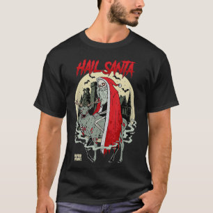 Hail Santa Retro Horror Ugly Christmas T-Shirt