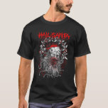 Hail Santa: Satanic Christmas By Vampirefreaks T-Shirt<br><div class="desc">Summon some holiday horror in this gothic Christmas design,  haunted with a wicked wreath and blood-splattered snow. Conjure some creeps with our satanic Santa design,  possessed with demon-black eyes,  devil horns,  razor-sharp fangs,  and serpents slithering out of his bloody beard.</div>