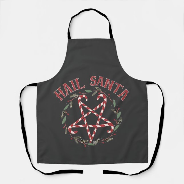 Hail Satan Christmas Krampus Xmas Devil Candy  Apron (Front)