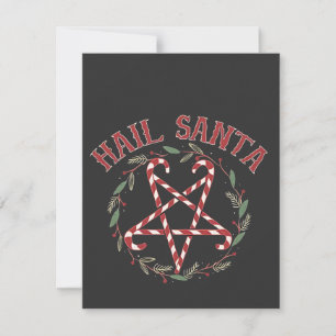 Hail Satan Christmas Krampus Xmas Devil Candy Card