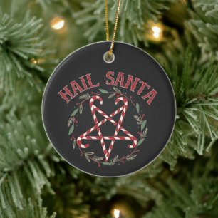 Hail Satan Christmas Krampus Xmas Devil Candy Ceramic Tree Decoration