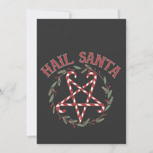 Hail Satan Christmas Krampus Xmas Devil Candy  Invitation