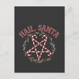 Hail Satan Christmas Krampus Xmas Devil Candy Invitation Postcard