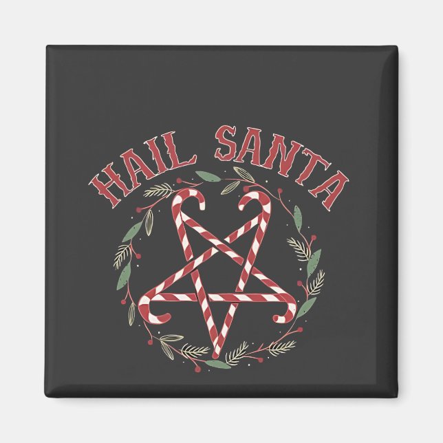 Hail Satan Christmas Krampus Xmas Devil Candy  Magnet (Front)