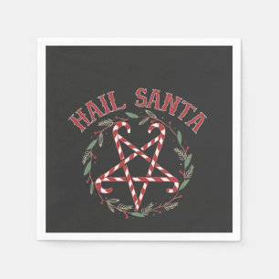 Hail Satan Christmas Krampus Xmas Devil Candy Napkin