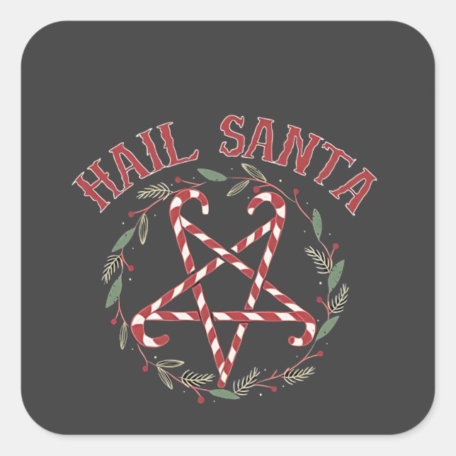 Hail Satan Christmas Krampus Xmas Devil Candy  Square Sticker (Front)