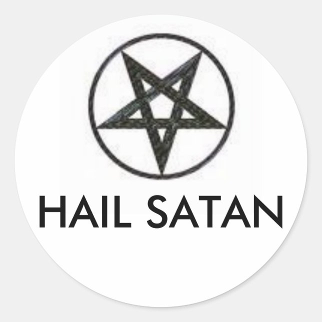 HAIL SATAN CLASSIC ROUND STICKER (Front)