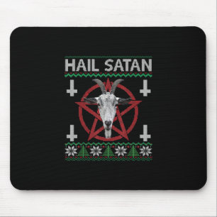 Hail Satan Goat Head Pentagram Funny Satanic Ugly Mouse Pad