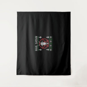 Hail Satan Goat Head Pentagram Funny Satanic Ugly Tapestry