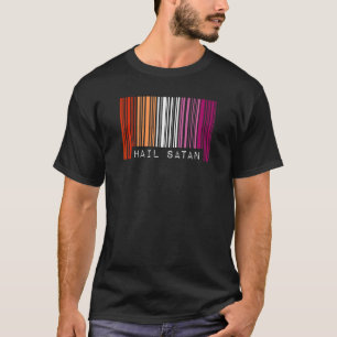 Hail Satan Lesbian Pride Flag Barcode Satanist Equ T-Shirt