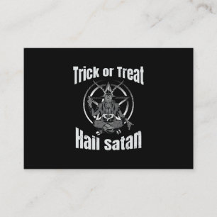 Hail Satan Pentagram Goat Halloween Business Card