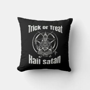 Hail Satan Pentagram Goat Halloween Cushion