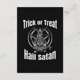Hail Satan Pentagram Goat Halloween Enclosure Card