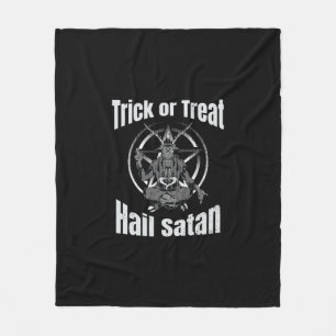 Hail Satan Pentagram Goat Halloween Fleece Blanket