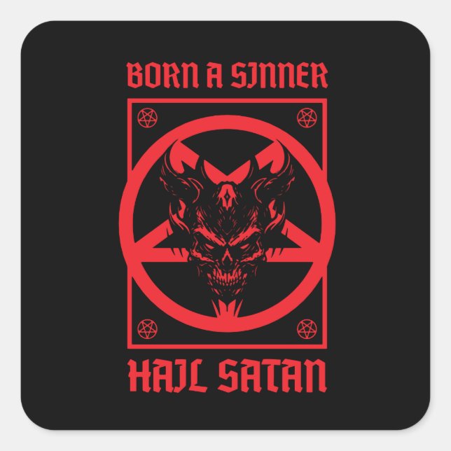 Hail Satan Square Sticker (Front)