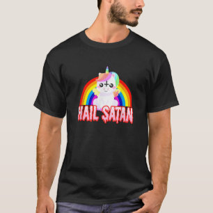 Hail Satan Unicorn Funny Satanic Rainbow Death Met T-Shirt