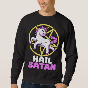 Hail Satan Unicorn Satan Demon Devil Gothic Hell P Sweatshirt