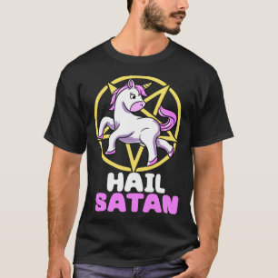 Hail Satan Unicorn Satan Demon Devil Gothic Hell P T-Shirt
