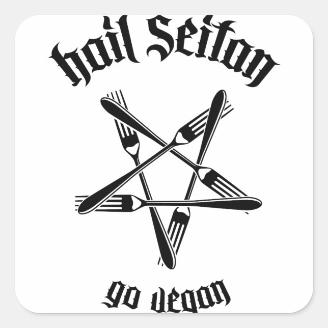 Hail Seitan 1.1 (black) Square Sticker (Front)