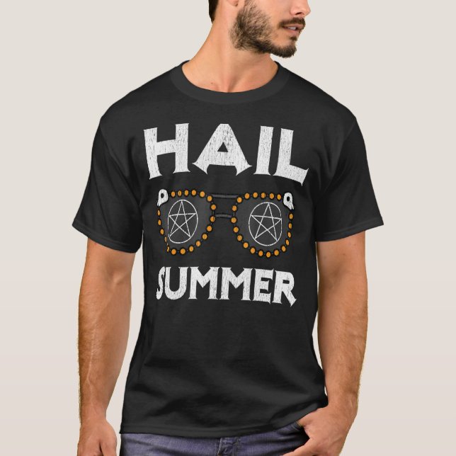 Hail Summer  Gothic Aesthetic Grunge Goth Sunglass T-Shirt (Front)